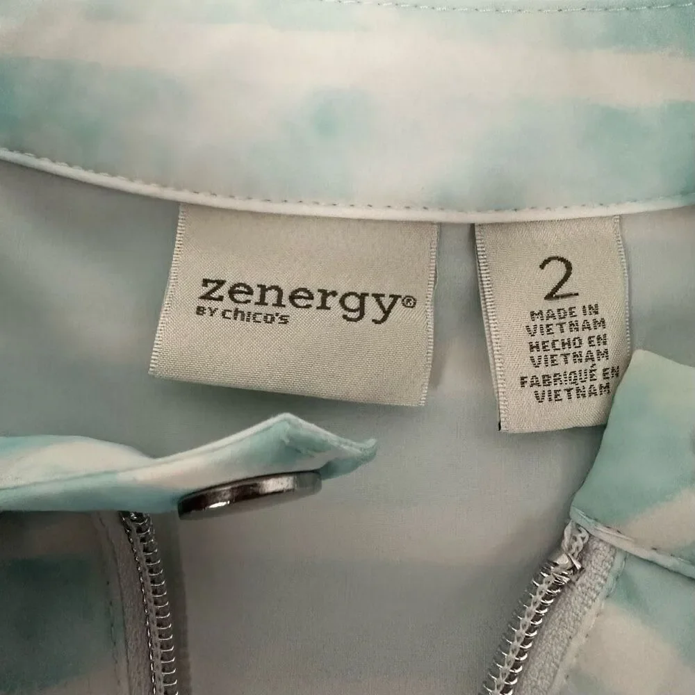 Chico's Zenergy Watercolor-Stripe Jacket size Large